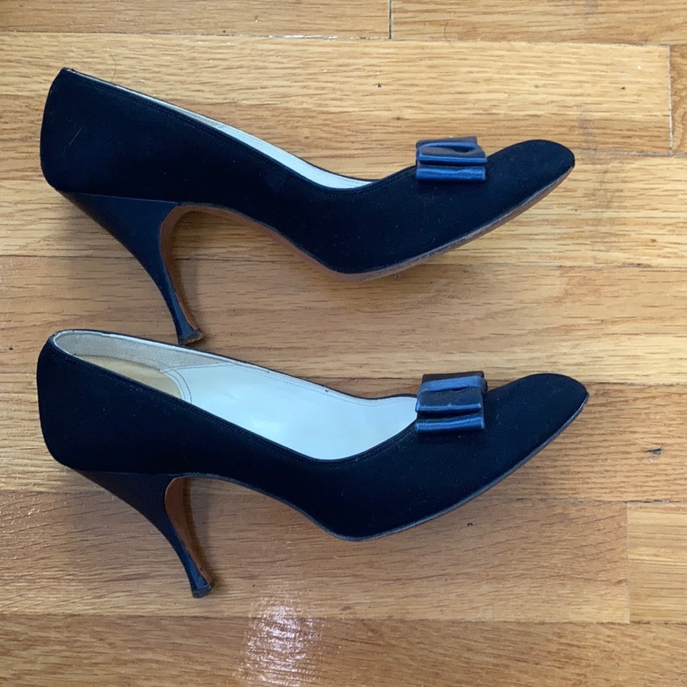 Vintage Black Suede Pumps